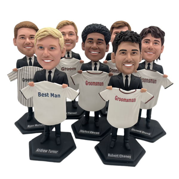 Groomsmen Gifts Turn your groomsmen into bobbleheads, groomsmen hold jersey - Image 3