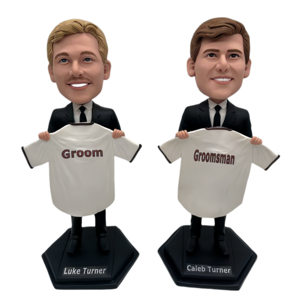 Groomsmen Gifts Turn your groomsmen into bobbleheads, groomsmen hold jersey - Image 4