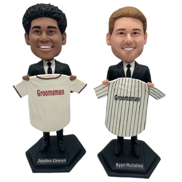 Groomsmen Gifts Turn your groomsmen into bobbleheads, groomsmen hold jersey - Image 5