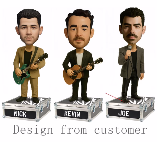 Bulk Bobbleheads Personalized Nick Joe and Kevin Jonas' Brother Singer Bobbleheads