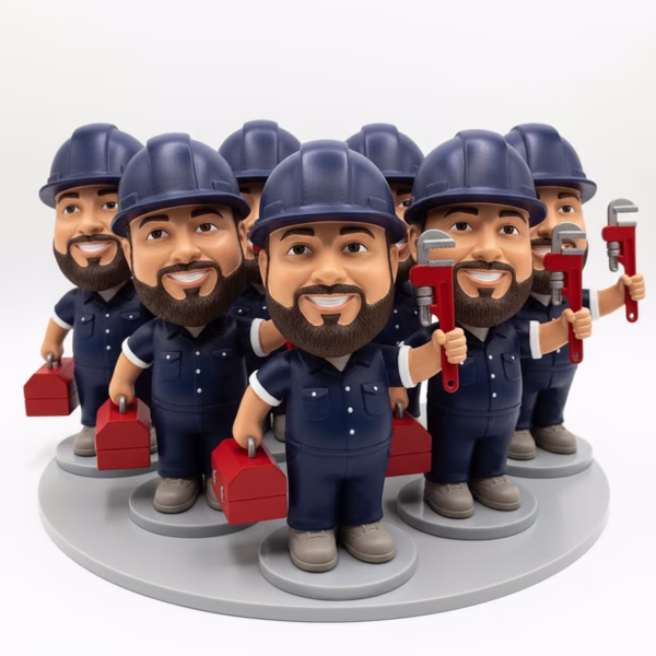Custom mascot bobbleheads - bobbleheads of the caricature to give out to friends or customers