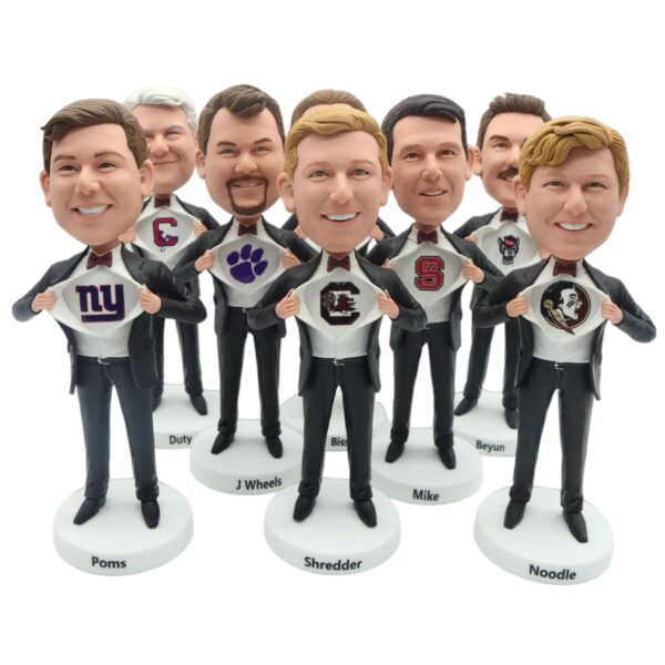 Custom Groomsmen Bobbleheads from Photo – Personalized Wedding Party Gifts (Set of 3+)