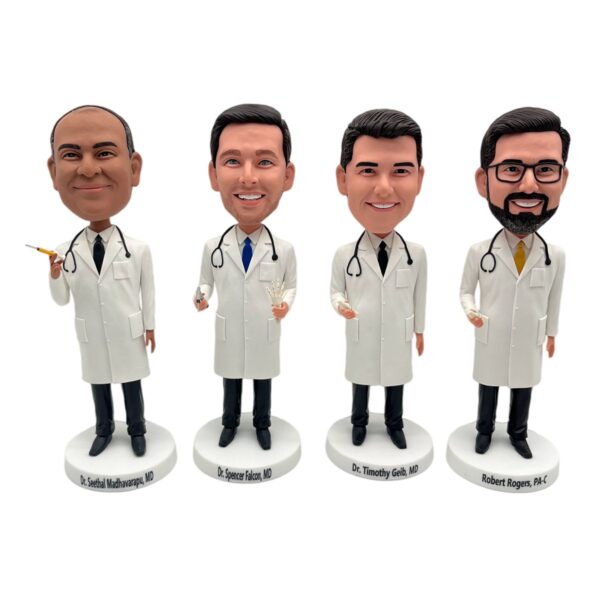 Custom Doctor Team Bobbleheads from Photo – Personalized Medical Staff Gifts