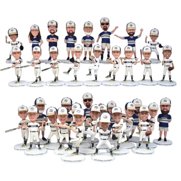 Youth Baseball Team Bobbleheads From Photo – Custom Coach & Player Gifts with Logo