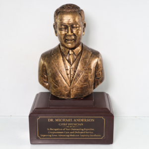 Custom Doctor Portrait Bust From Photo – Personalized Physician Retirement & Recognition Gift