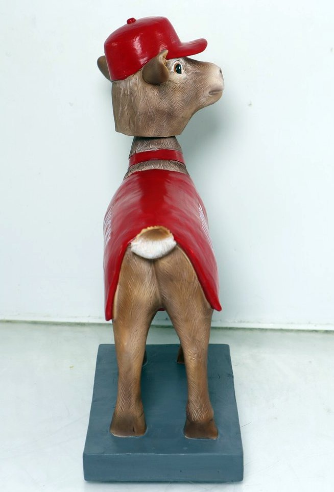 Hand painted Lucky the Goat mascot figurine