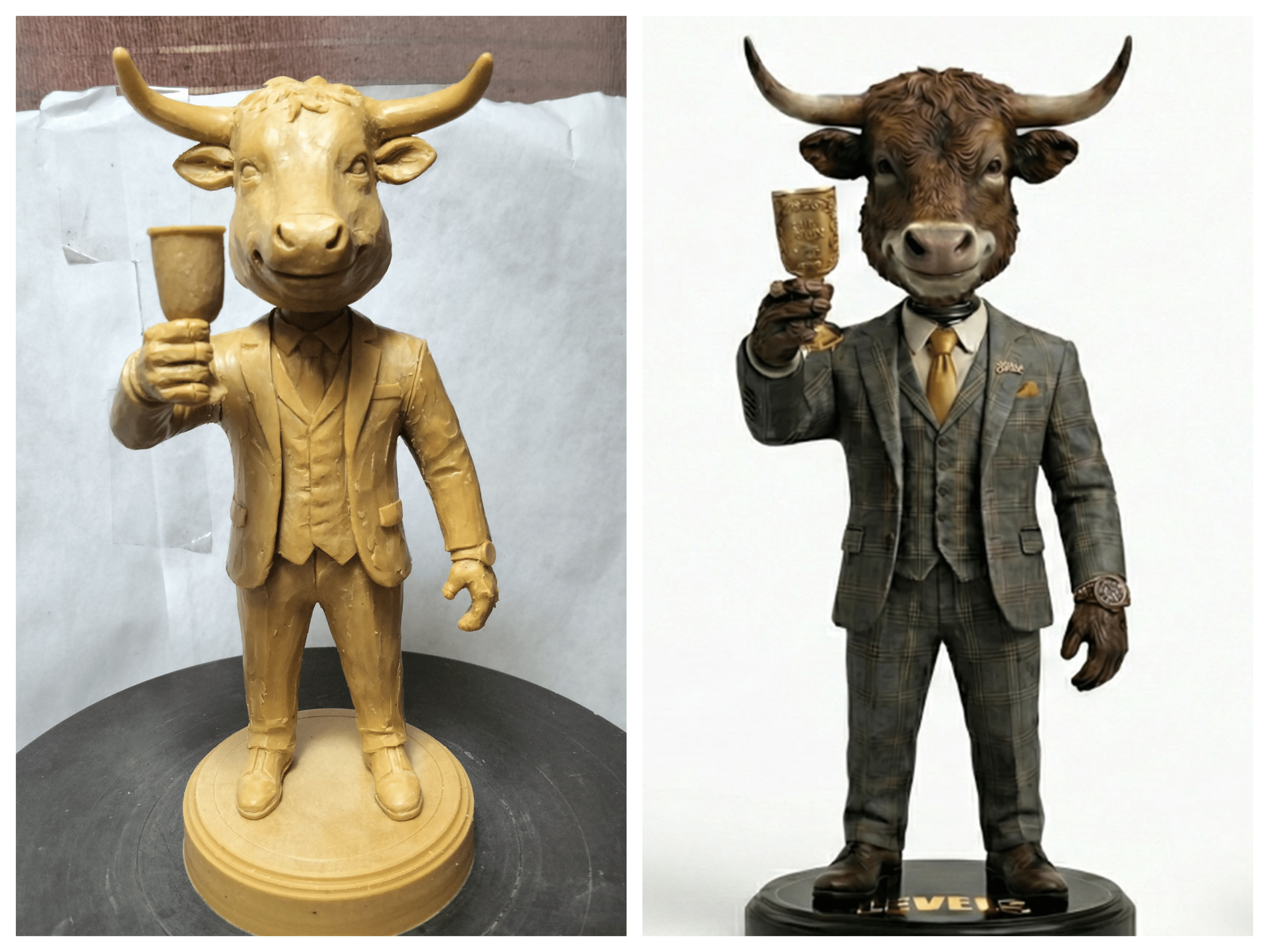 Custom Bull Mascot Bobbleheads | Real Project